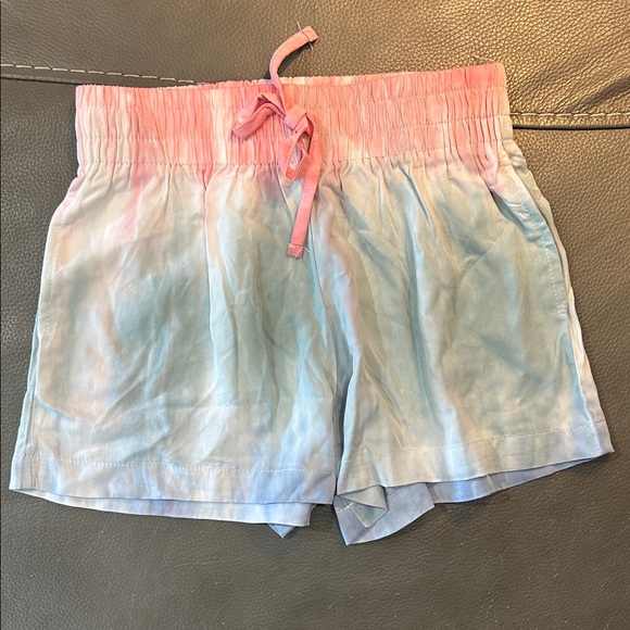 Pink and Blue Tie-Dye Girls Shorts, size M - Picture 1 of 4